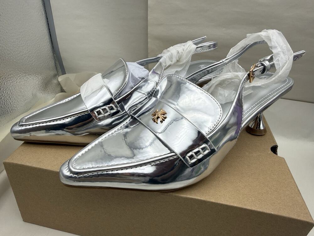 Women's Pointed Toe Sandals Slingback Kitten Heel Pumps Slip On Ankle Buckle 6.5